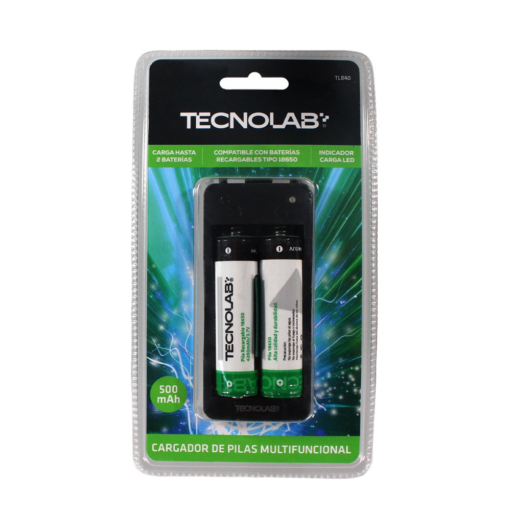 Cargador Dual para Baterías 18650 Tecnolab Cargador Dual para Baterías 18650 Tecnolab