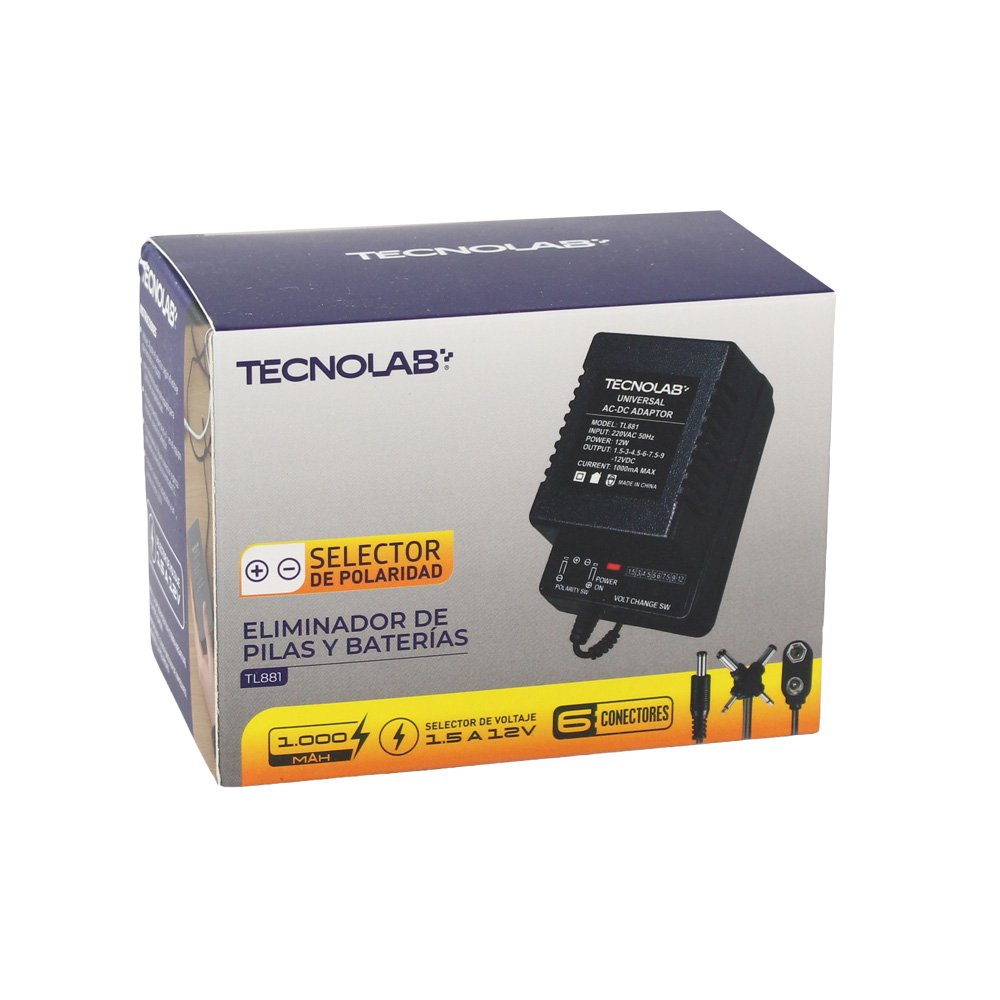 Eliminador de Corriente Universal Tecnolab (1000mA) auto draft
