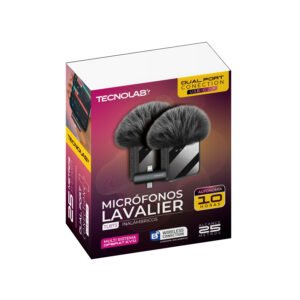 sistema de micrófonos lavalier inalámbricos duales