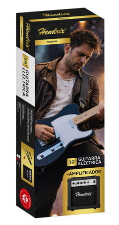 Guitarra Eléctrica Hendrix 39" (Cuerpo Sólido) Negra Guitarra Eléctrica Hendrix 39" (Cuerpo Sólido) Negra
