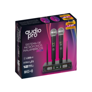 Sistema Dual de Micrófonos Inalámbricos UHF AudioPro