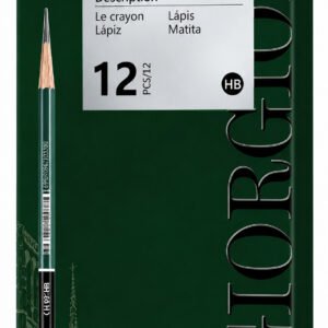 Set 12 Lápices Mixtos de Dibujo Giorgione G-08912 · Grafito 2H a 8B y Carbón