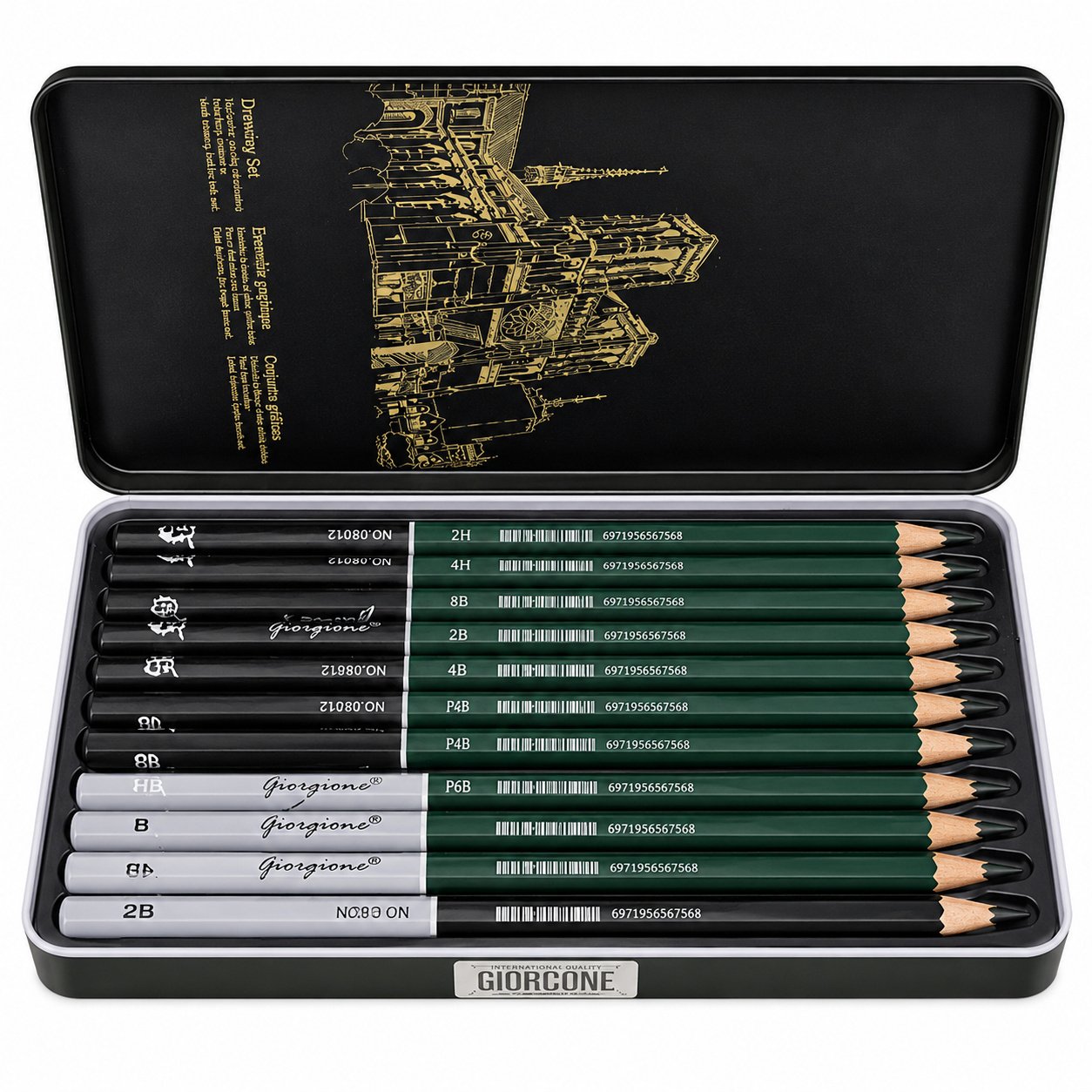 Set 12 Lápices de Boceto Giorgione Sketching-Art G-121208 en Caja Metálica Set 12 Lápices de Boceto Giorgione Sketching-Art G-121208 en Caja Metálica - Imagen 3