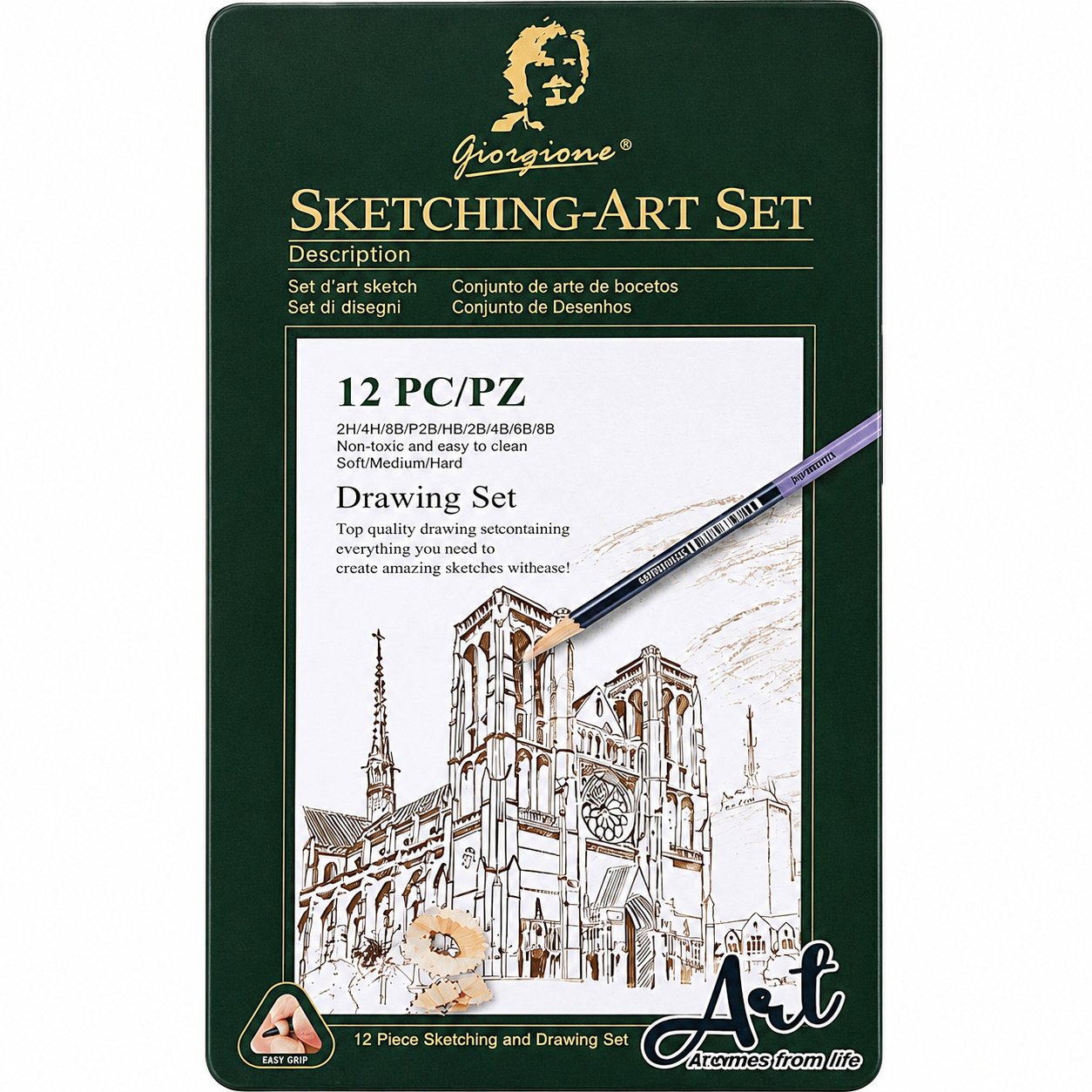 Set 12 Lápices de Boceto Giorgione Sketching-Art G-121208 en Caja Metálica Set 12 Lápices de Boceto Giorgione Sketching-Art G-121208 en Caja Metálica