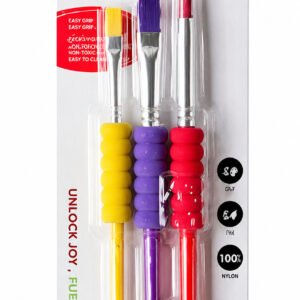 Set 3 Pinceles Infantiles Giorgione G-180-3B con Mango Ergonómico 3+