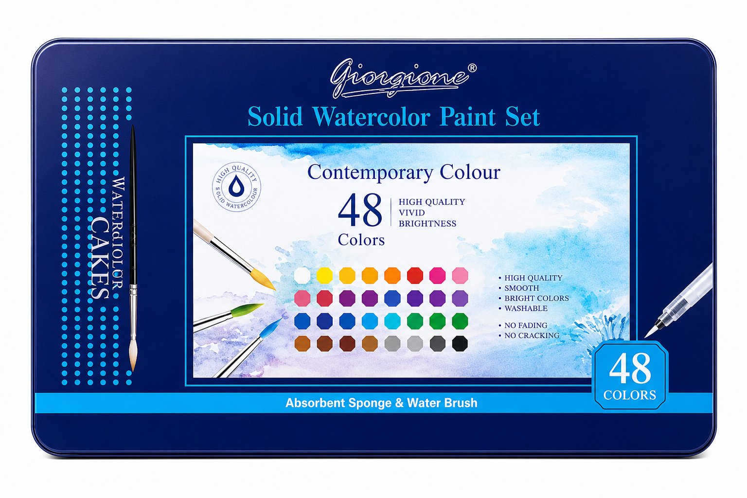 Set de Acuarelas en Pastilla Giorgione 48 Colores Set de Acuarelas en Pastilla Giorgione 48 Colores
