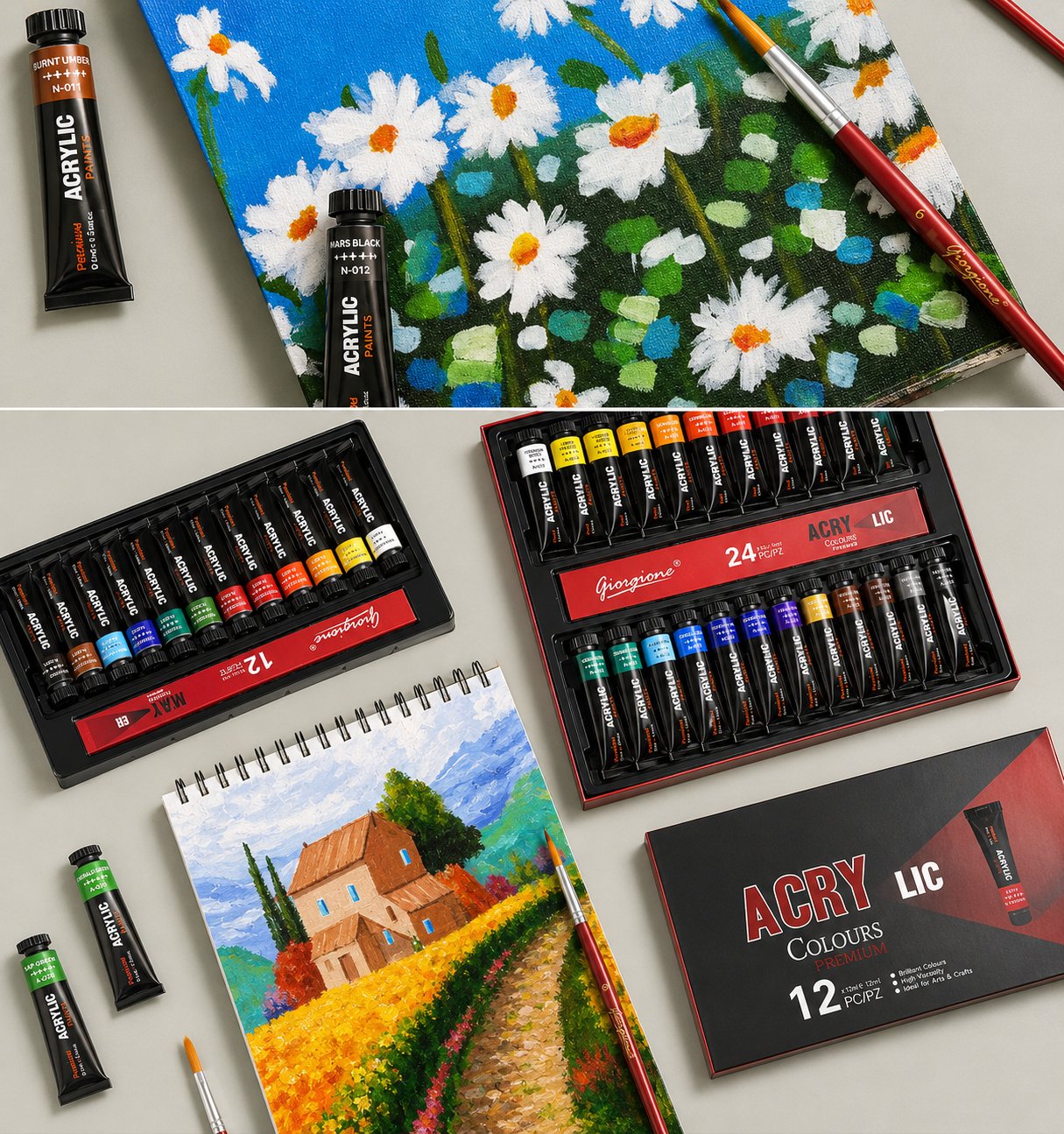 Set 12 Pinturas Acrílicas Giorgione G-AC1205 · 12 Colores 12 ml Set 12 Pinturas Acrílicas Giorgione G-AC1205 · 12 Colores 12 ml - Imagen 2