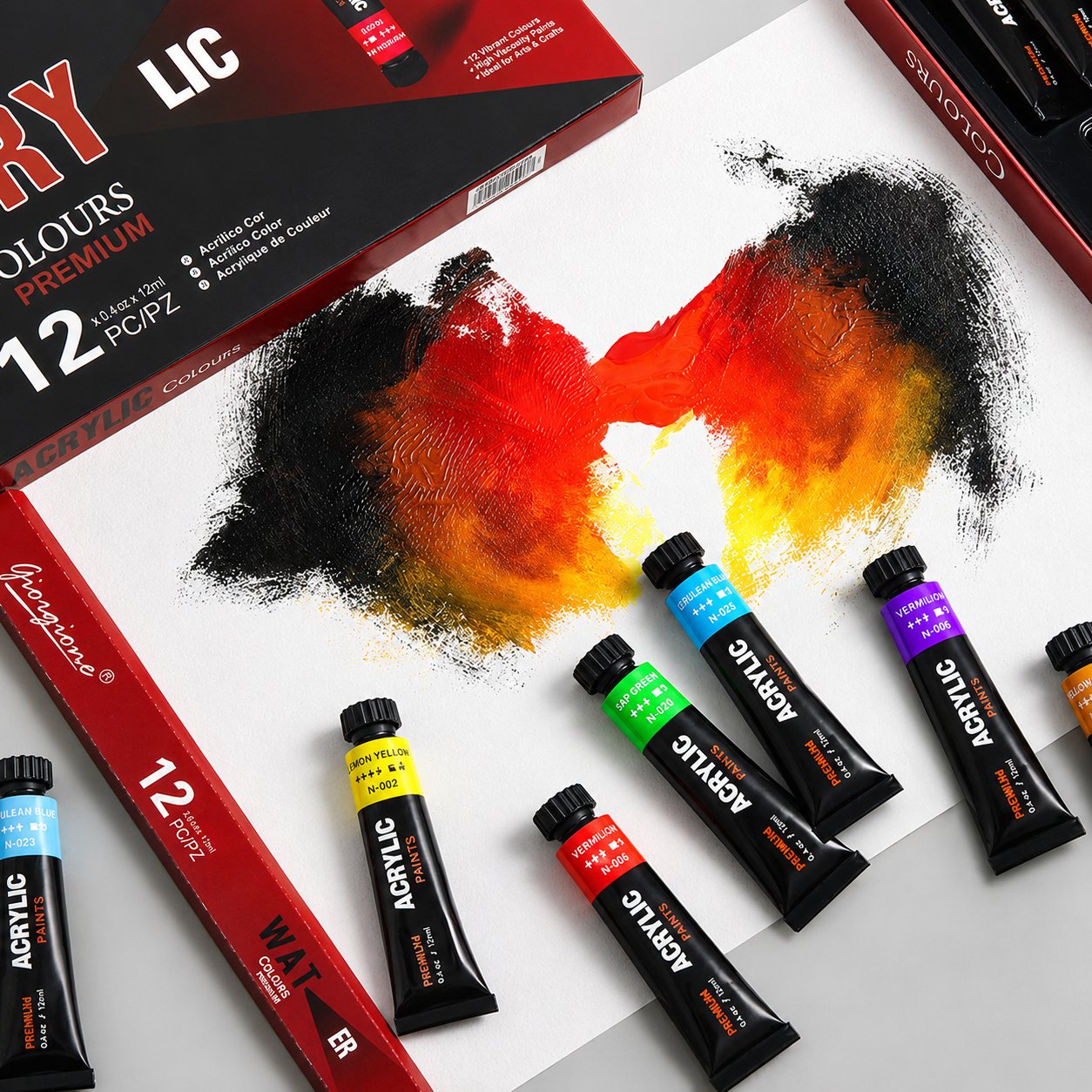 Set 12 Pinturas Acrílicas Giorgione G-AC1205 · 12 Colores 12 ml Set 12 Pinturas Acrílicas Giorgione G-AC1205 · 12 Colores 12 ml - Imagen 3