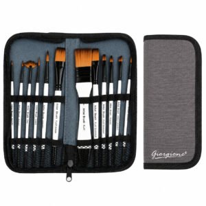 Set 13 Pinceles Giorgione G-F130 para Acuarela con Estuche de Lienzo