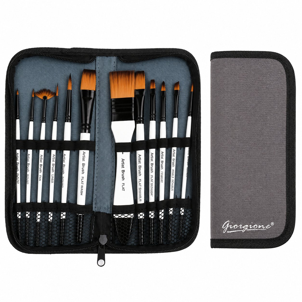 Set 13 Pinceles Giorgione G-F130 para Acuarela con Estuche de Lienzo Set 13 Pinceles Giorgione G-F130 para Acuarela con Estuche de Lienzo