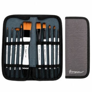 Set 10 Pinceles Giorgione G-F400 para Acuarela con Estuche de Lienzo