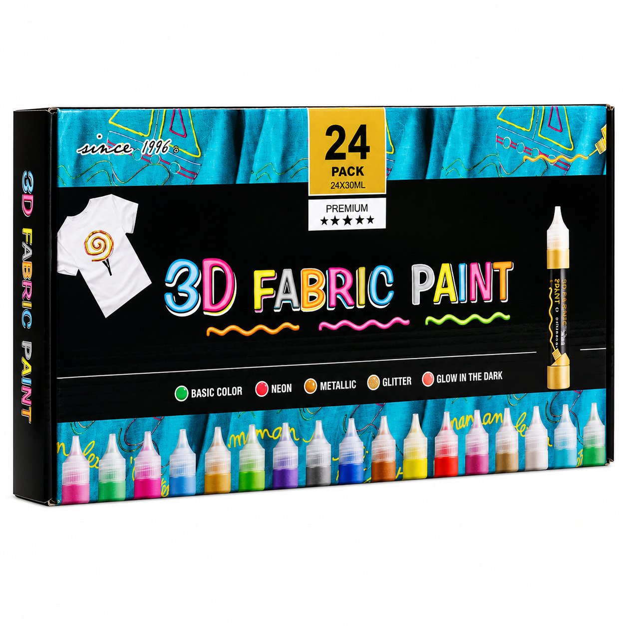 Set 24 Pinturas 3D para Tela Giorgione G-FR · 24 x 30 ml Set 24 Pinturas 3D para Tela Giorgione G-FR · 24 x 30 ml