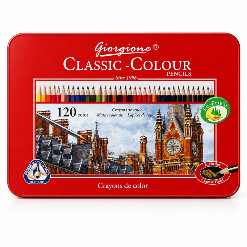 Set 120 Lápices de Color Clásicos Giorgione Classic-Colour en Caja Metálica