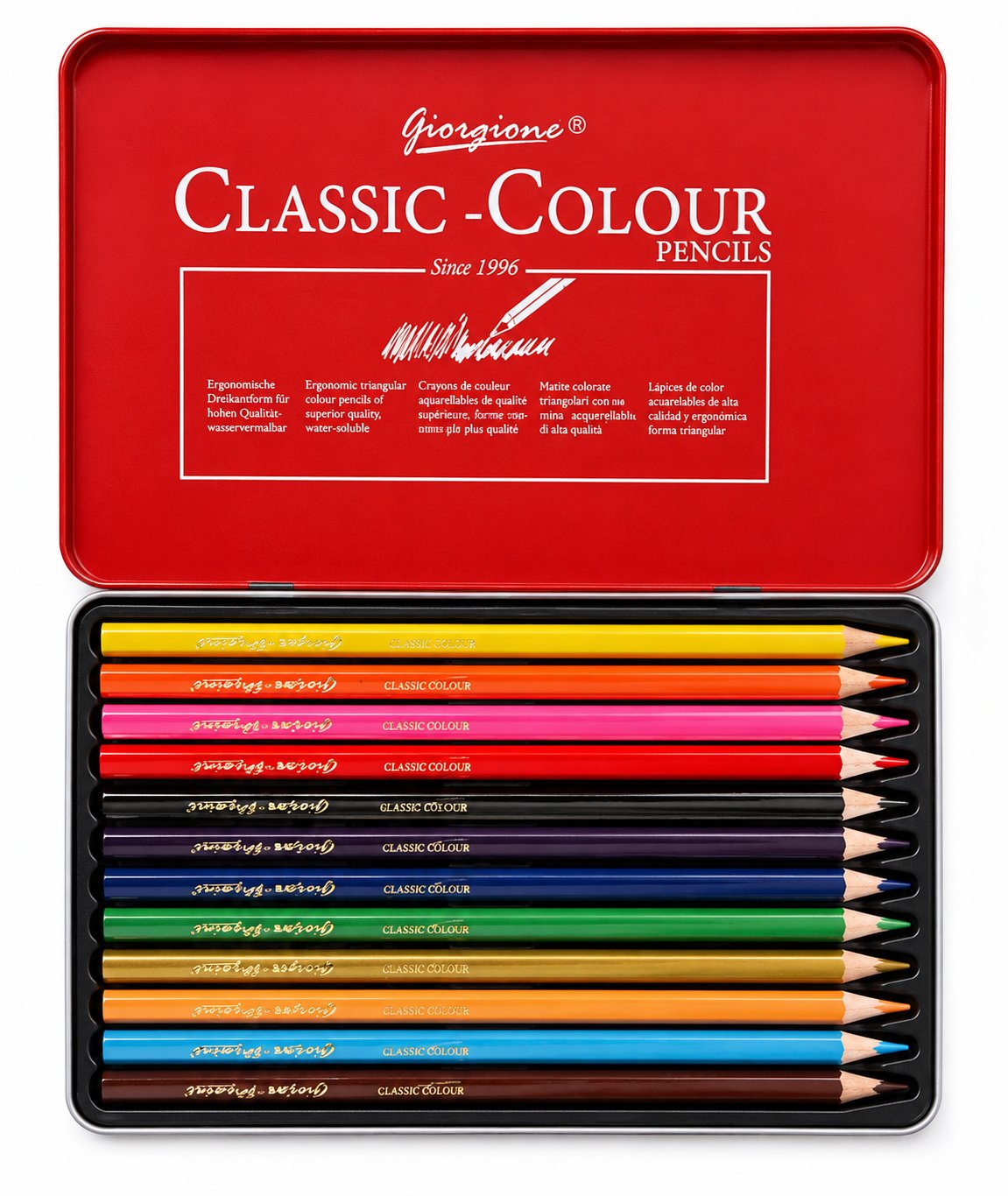 Set 12 Lápices de Color Clásicos Giorgione Classic-Colour en Caja Metálica Set 12 Lápices de Color Clásicos Giorgione Classic-Colour en Caja Metálica - Imagen 2
