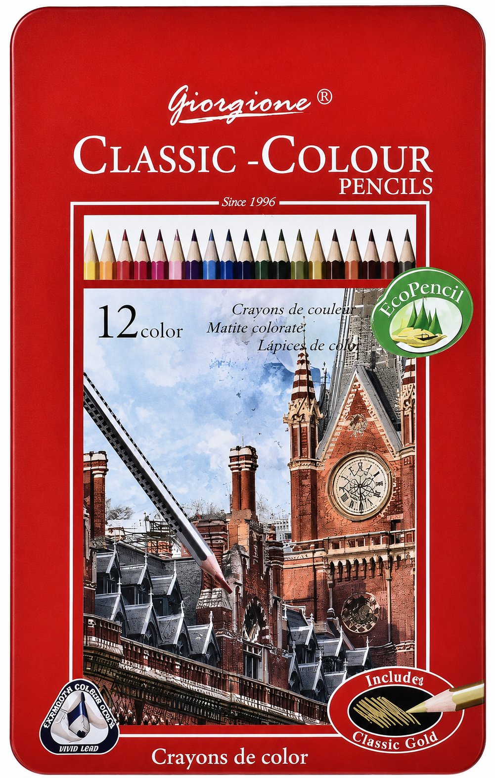 Set 12 Lápices de Color Clásicos Giorgione Classic-Colour en Caja Metálica Set 12 Lápices de Color Clásicos Giorgione Classic-Colour en Caja Metálica