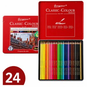 Set 24 Lápices de Color Clásicos Giorgione Classic-Colour en Caja Metálica