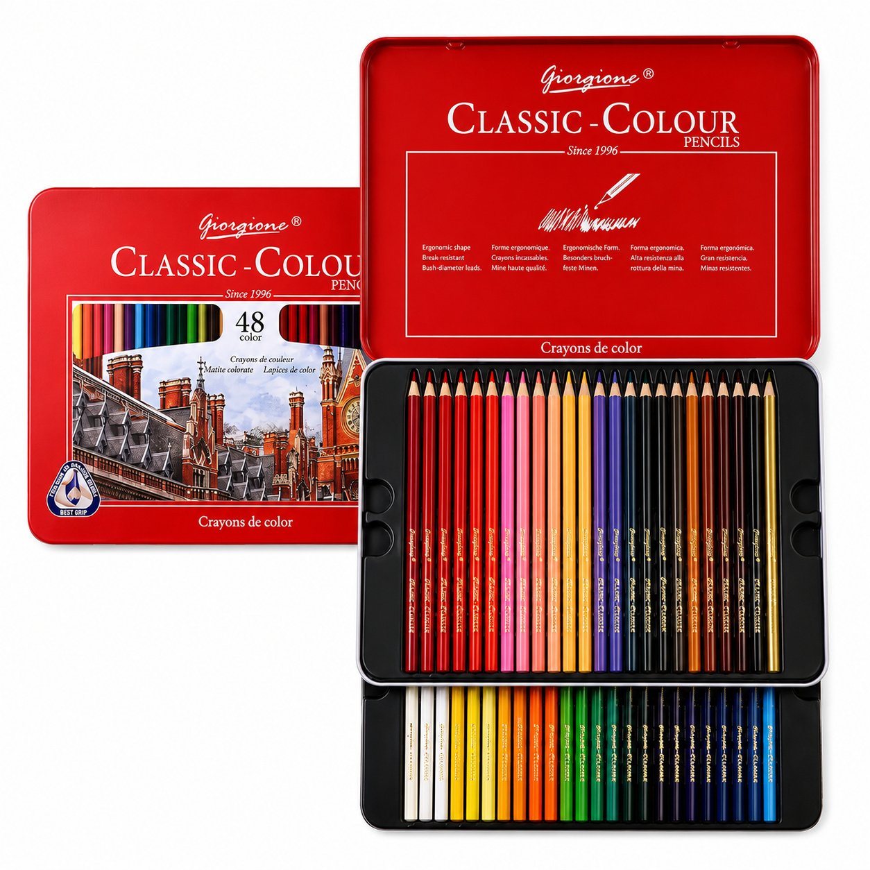Set 48 Lápices de Color Clásicos Giorgione Classic-Colour en Caja Metálica Set 48 Lápices de Color Clásicos Giorgione Classic-Colour en Caja Metálica - Imagen 3