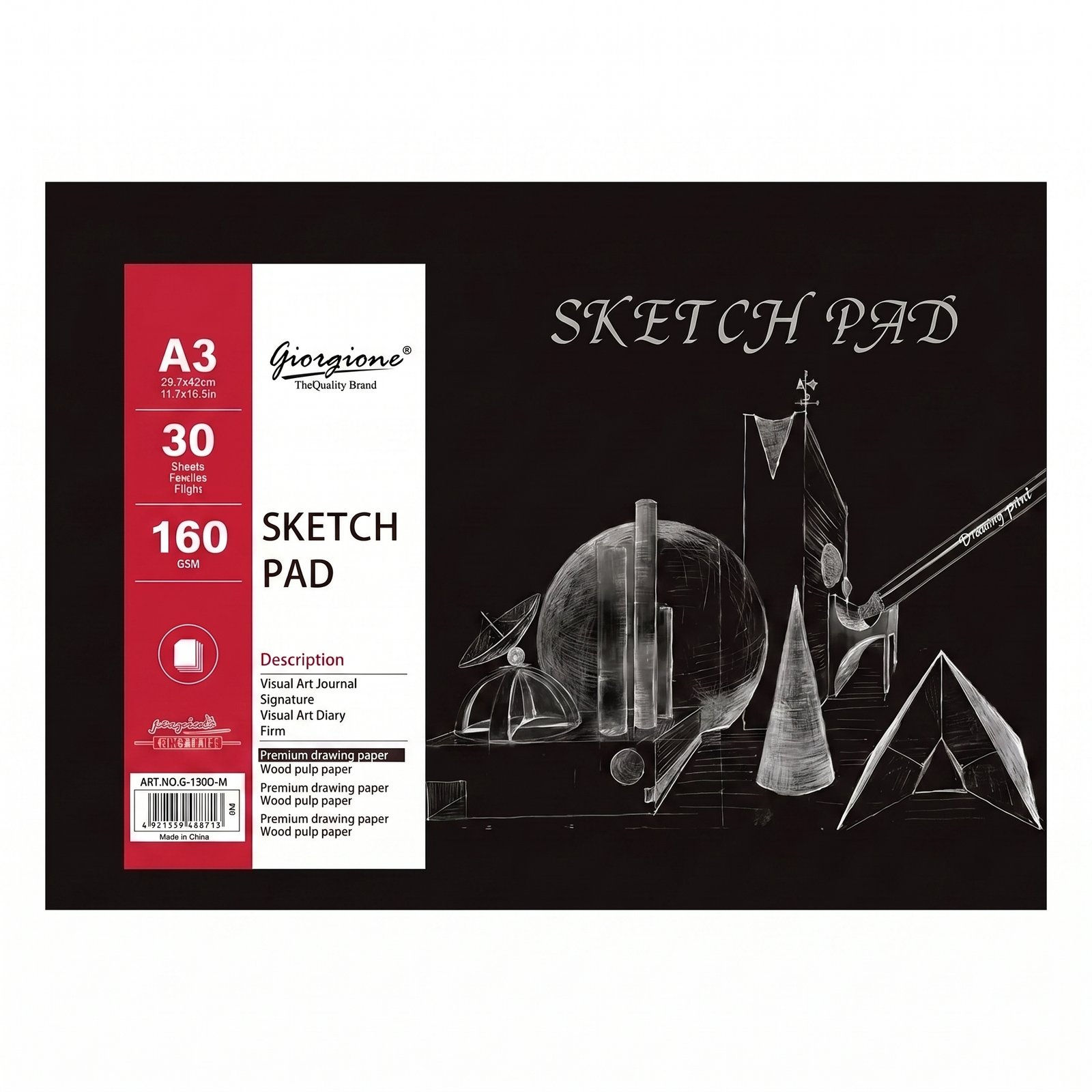 Sketch Pad Giorgione G-SK30 A3 Horizontal 160 g · 30 Hojas Espiral Sketch Pad Giorgione G-SK30 A3 Horizontal 160 g · 30 Hojas Espiral