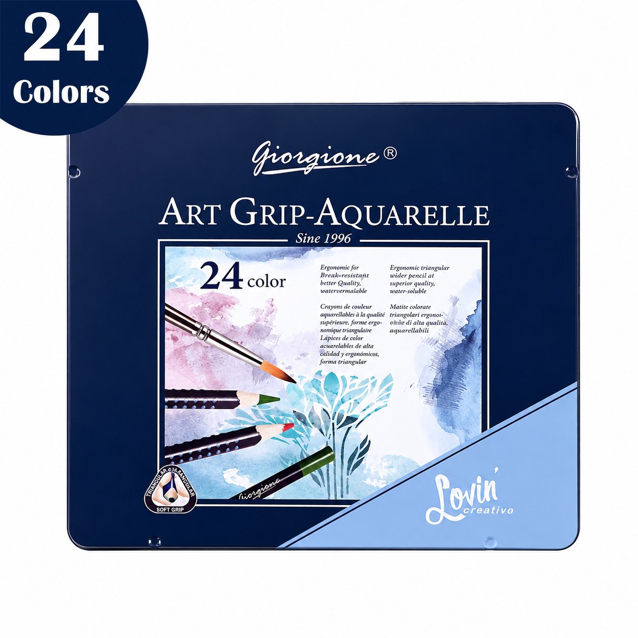 Set 24 Lápices Acuarelables Giorgione Art Grip Set 24 Lápices Acuarelables Giorgione Art Grip