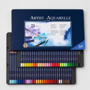 Set 72 Lápices de Color Acuarelables Giorgione Art Grip + Pincel en Caja Metálica