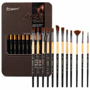 Set 12 Pinceles Mixtos Giorgione G-V12 Artist Brush Collection con Bolsa de Terciopelo