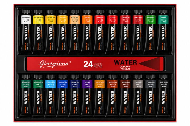 Set 24 Acuarelas en Tubo Giorgione G-WC2401 · 24 Colores 12 ml