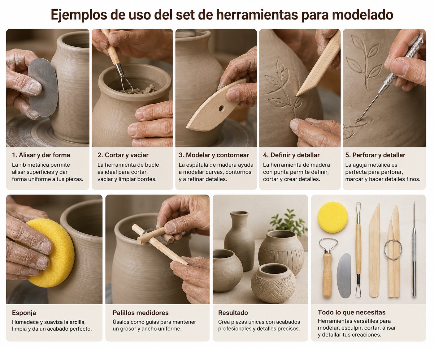 Set de 25 Herramientas para Arcilla y Cerámica Giorgione Set de 25 Herramientas para Arcilla y Cerámica Giorgione - Imagen 4