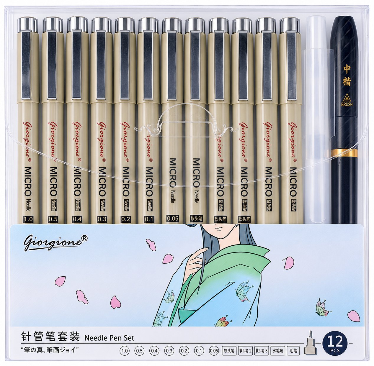 Set de 12 Tiralíneas y Pinceles Giorgione ZG012 Set de 12 Tiralíneas y Pinceles Giorgione ZG012