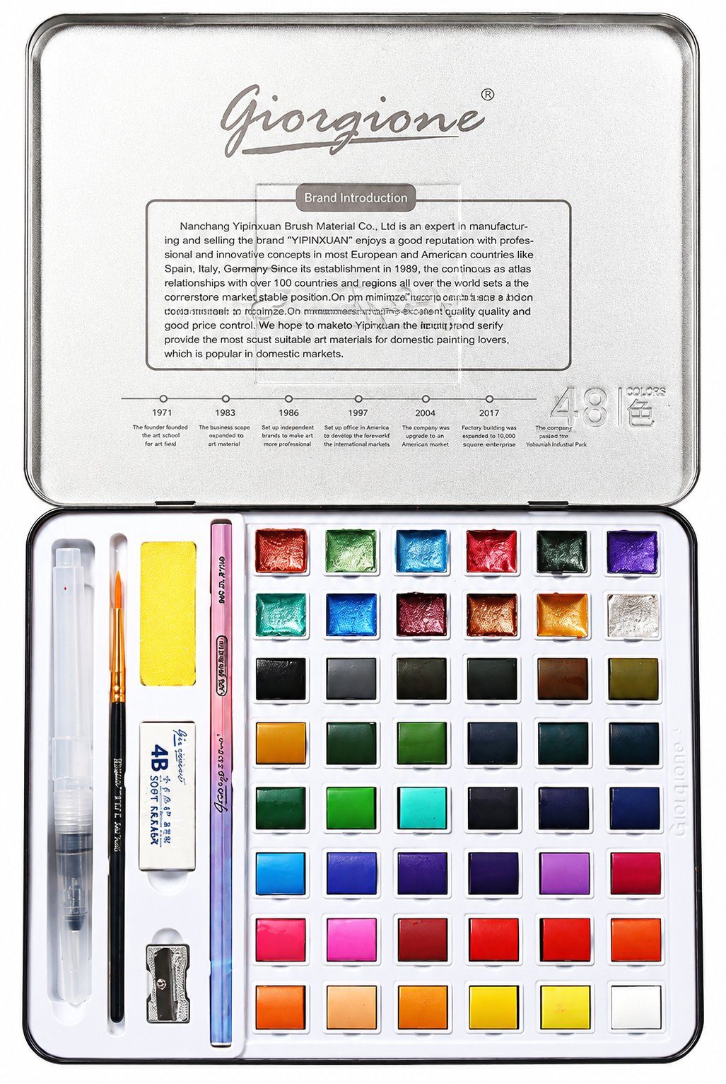 Set 48 Colores Acuarela Sólida Perlada Giorgione Pearl Light Solid con Papel Set 48 Colores Acuarela Sólida Perlada Giorgione Pearl Light Solid con Papel - Imagen 2