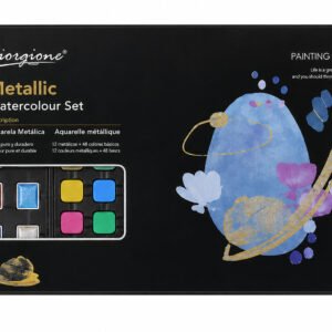 Set 60 Colores Acuarela Metálica Giorgione ZG · 12 Metálicos + 48 Básicos