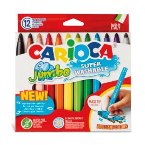 Plumones Carioca Jumbo 12 Unidades Punta Gruesa