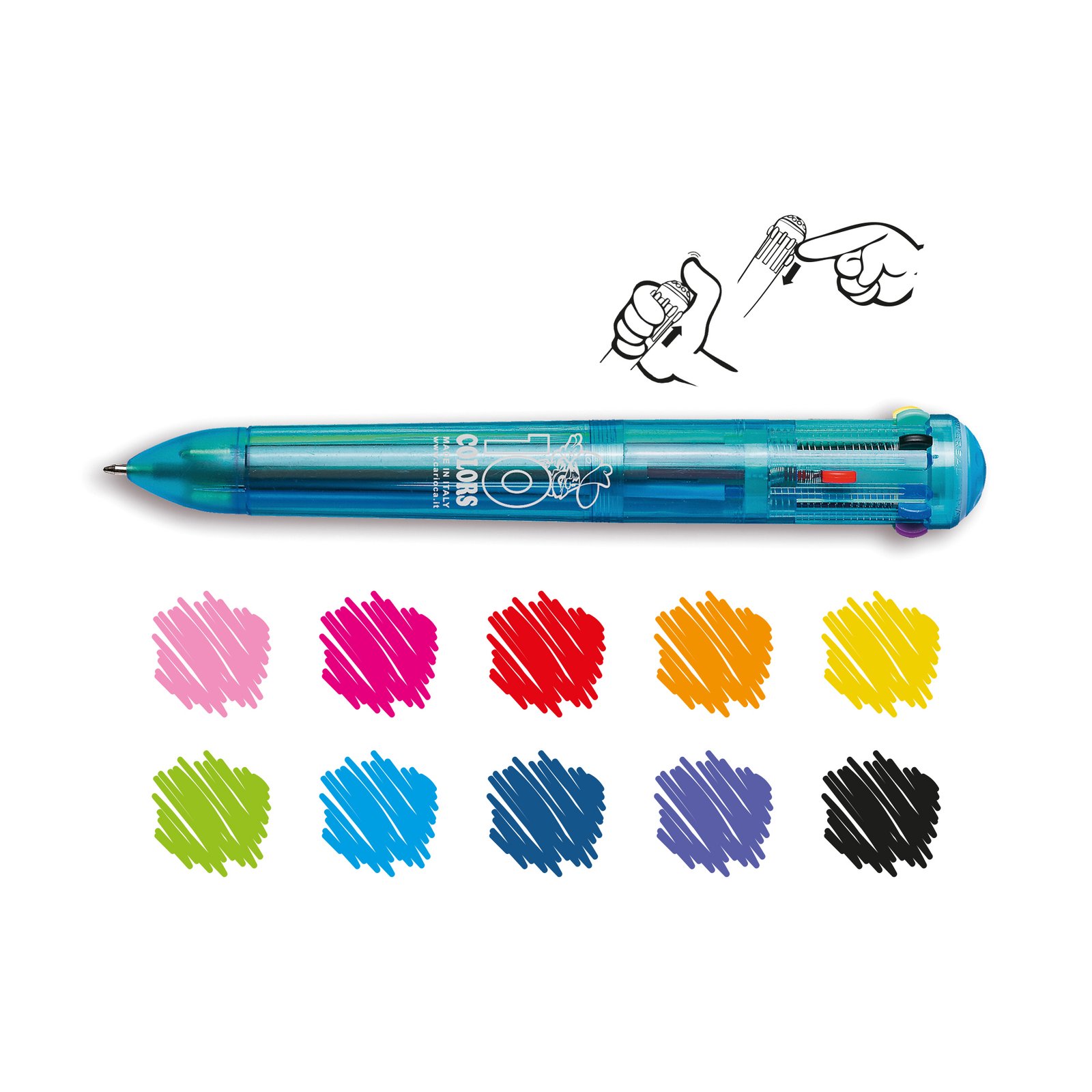 Bolígrafo Carioca 10 Colores en Un Solo Cuerpo Bolígrafo Carioca 10 Colores en Un Solo Cuerpo - Imagen 2