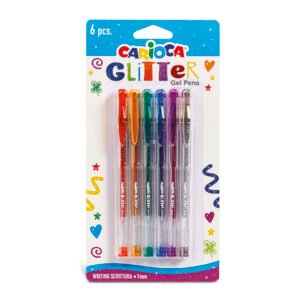 Bolígrafos Gel con Glitter Carioca 6 Unidades
