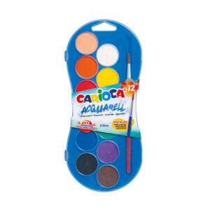 Acuarelas Carioca Acquarell 12 Colores Ø30 mm con Pincel