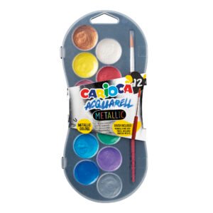 Acuarelas Metálicas Carioca 12 Colores con Pincel