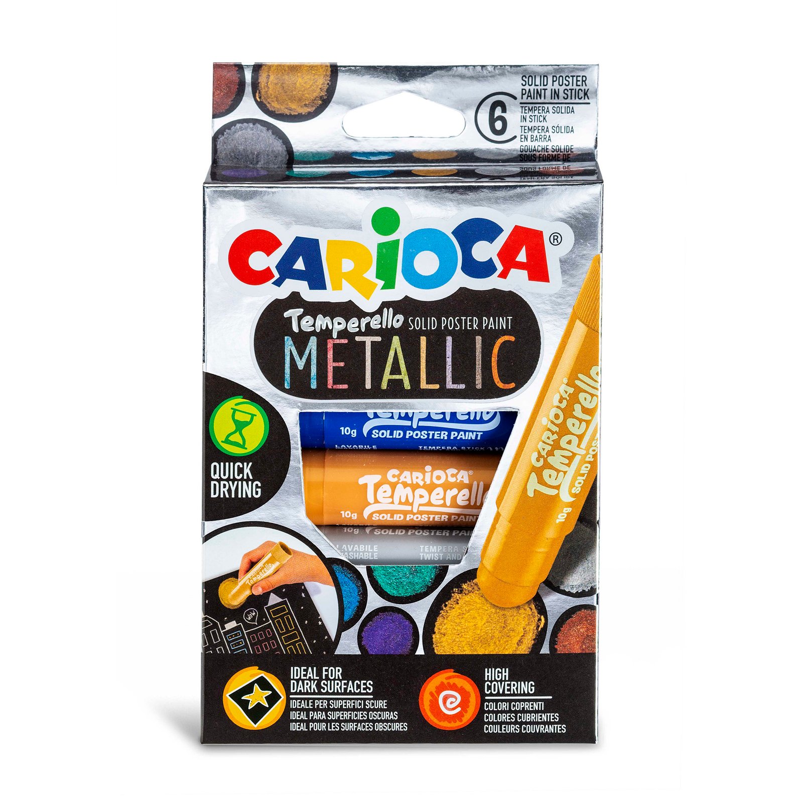 Témperas Sólidas Carioca Temperello Metallic 6 Unidades Témperas Sólidas Carioca Temperello Metallic 6 Unidades