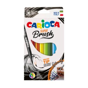 Plumones Carioca Super Brush 10 Unidades Punta Pincel