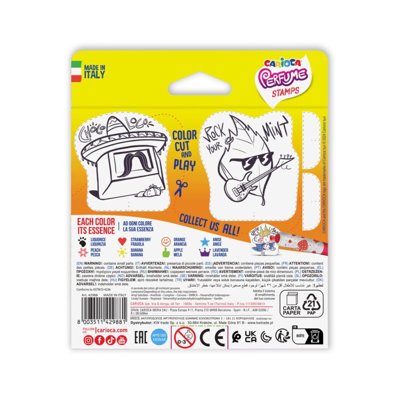 Plumones Perfumados Carioca Perfume Stamps 8 Unidades 3 en 1 con Sello — vista 3
