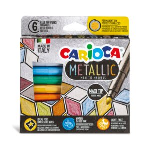 Marcadores Metálicos Carioca Maximarkers 6 Unidades Punta Gruesa