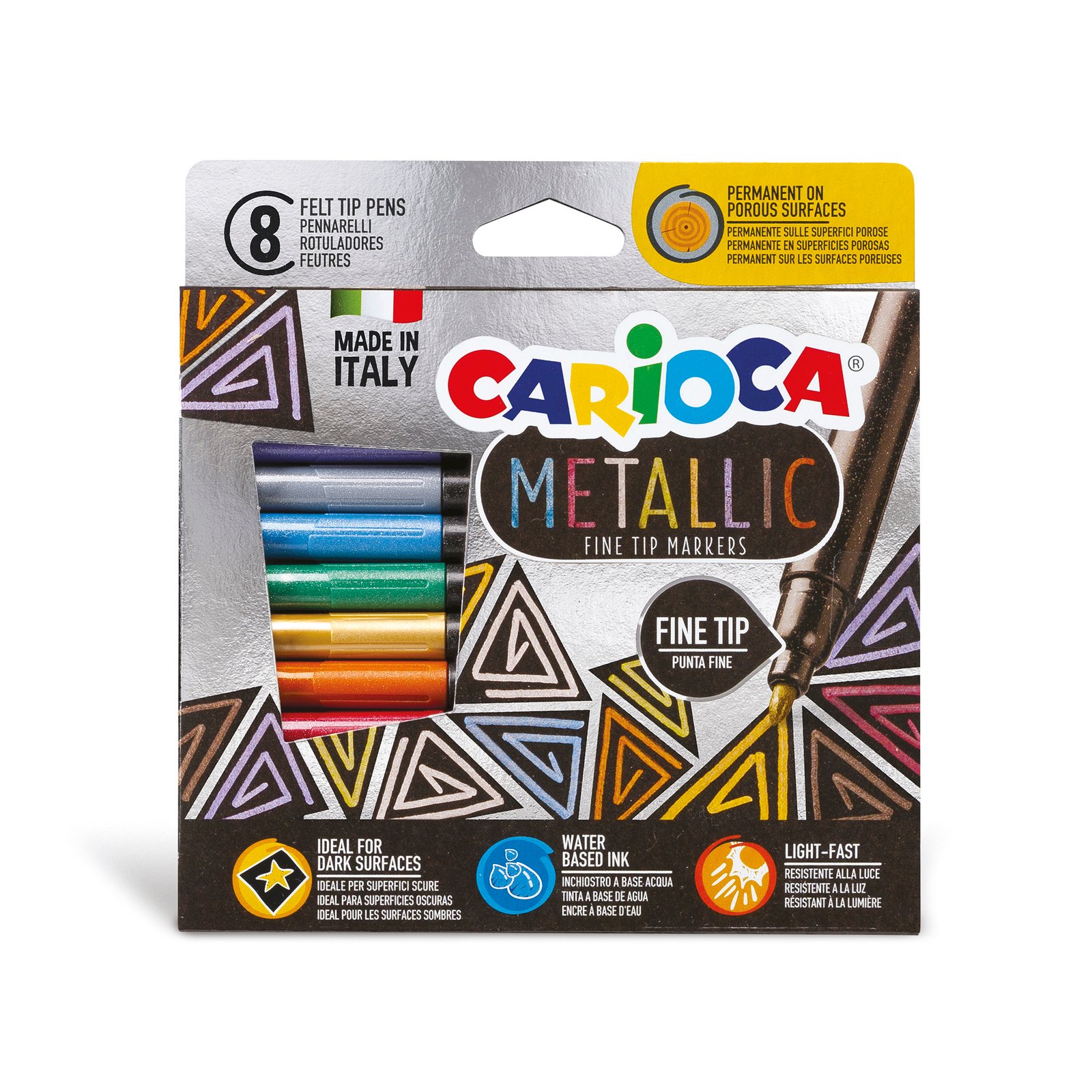 Marcadores Metálicos Carioca Finemarker 8 Unidades Punta Fina Marcadores Metálicos Carioca Finemarker 8 Unidades Punta Fina