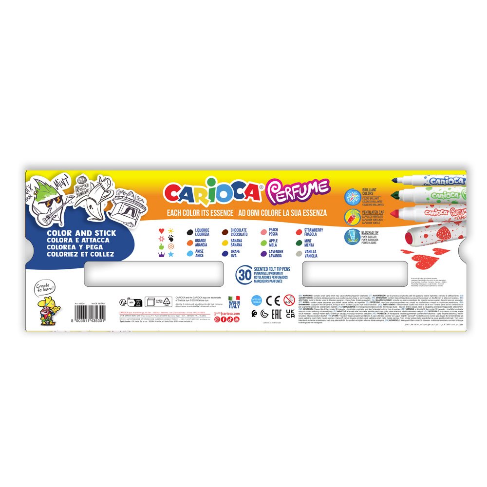 Plumones Perfumados Carioca Perfume 30 Unidades con Stickers para Colorear Plumones Perfumados Carioca Perfume 30 Unidades con Stickers para Colorear - Imagen 3
