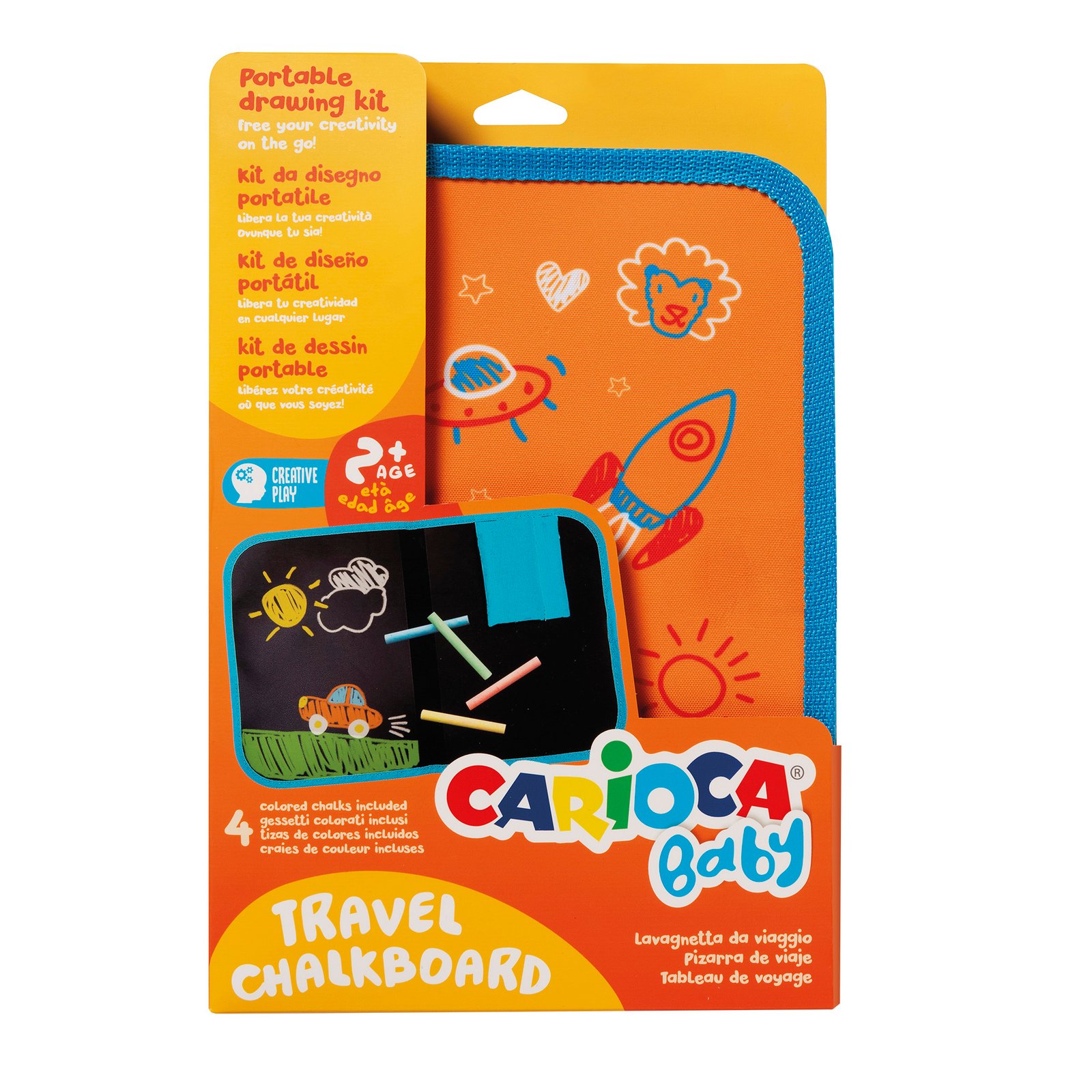 Set Creativo Carioca Baby Travel Board con 4 Tizas Set Creativo Carioca Baby Travel Board con 4 Tizas
