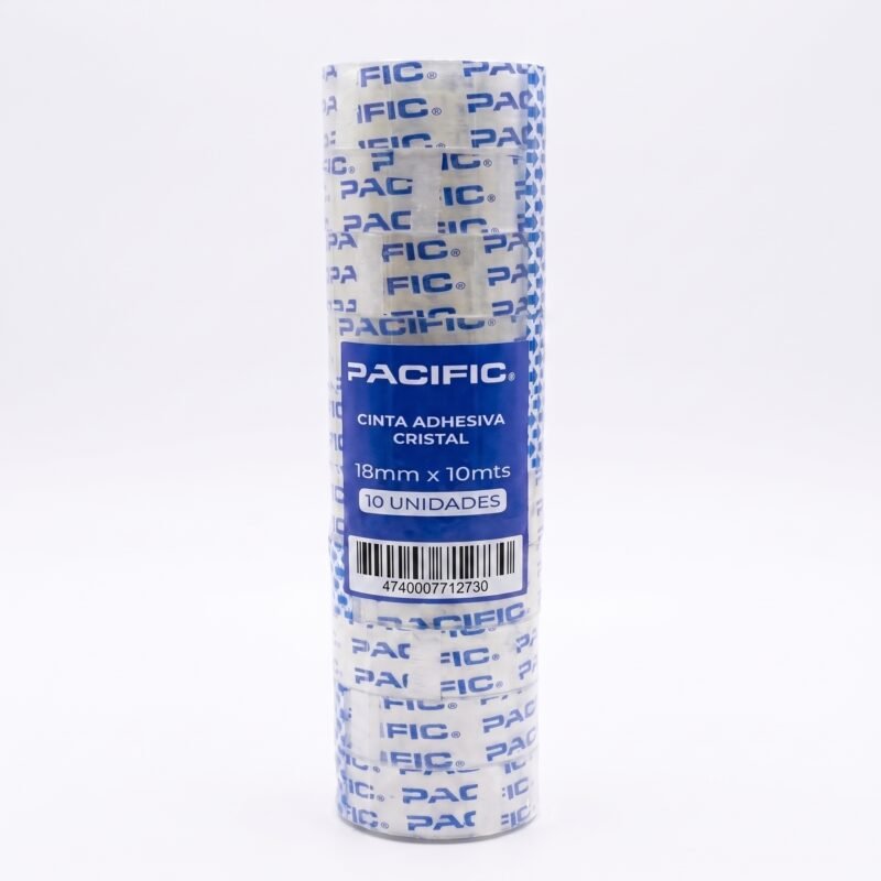 Pack 10 Cintas Adhesivas Transparente Pacific 18 mm x 10 m – 40 mic