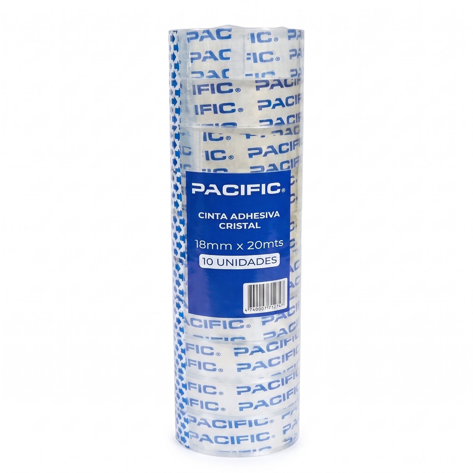 Pack 10 Cintas Adhesivas Transparente Pacific 18 mm x 20 m – 40 mic Pack 10 Cintas Adhesivas Transparente Pacific 18 mm x 20 m – 40 mic