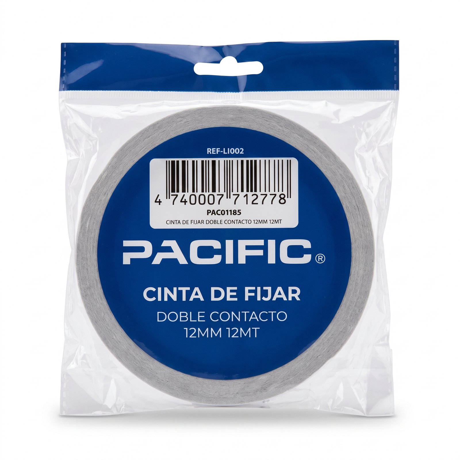 Cinta Doble Faz Pacific 12 mm x 12 m – Doble Contacto Cinta Doble Faz Pacific 12 mm x 12 m – Doble Contacto
