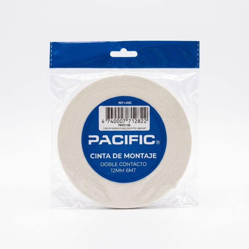 Cinta de Montaje Doble Faz Pacific 12 mm x 6 m – Espuma