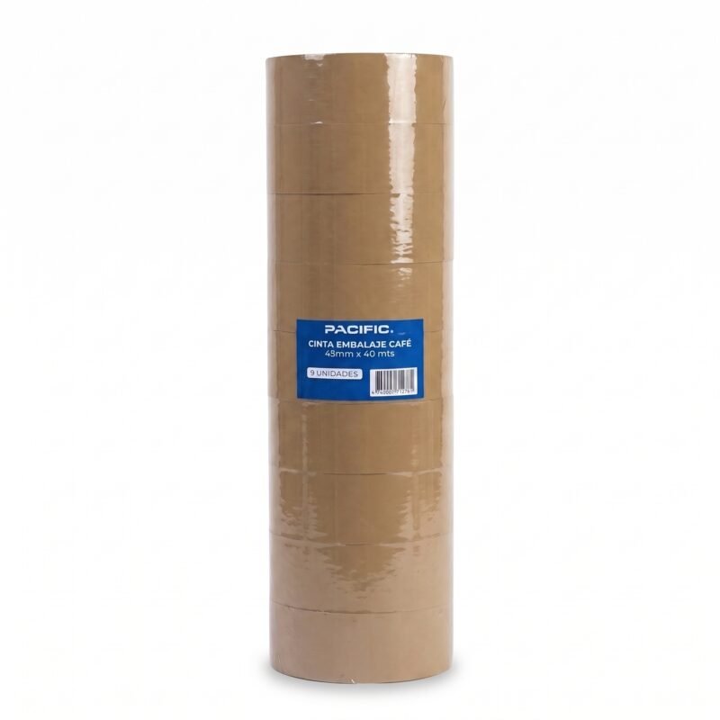 Pack 9 Cintas de Embalaje Café Pacific 45 mm x 40 m – 40 mic