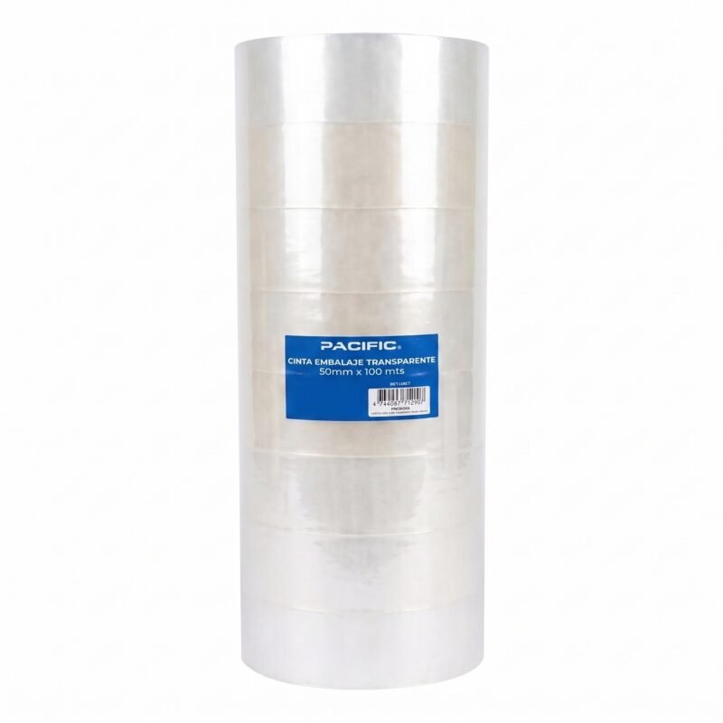 Pack 8 Cintas de Embalaje Transparente Pacific 50 mm x 100 m – 50 mic