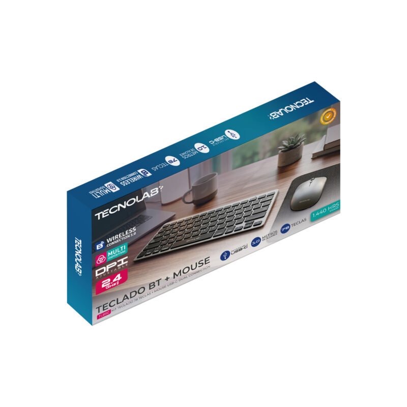 Kit Teclado + Mouse Tecnolab Inalámbrico Recargable Dual