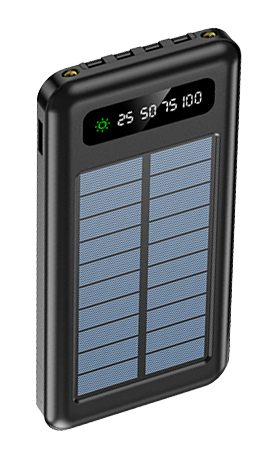 Power Bank Solar 10.000 mAh Tecnolab con Cables Incorporados y Linterna — vista 3